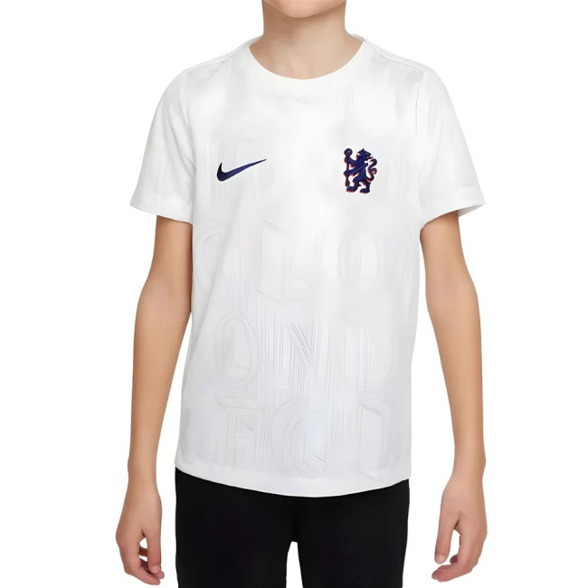 2025-2026 Chelsea Pre-Match Shirt (White) - Kids (Caicedo 25)-SoccerKits Hub | Buy Soccer Jerseys Online